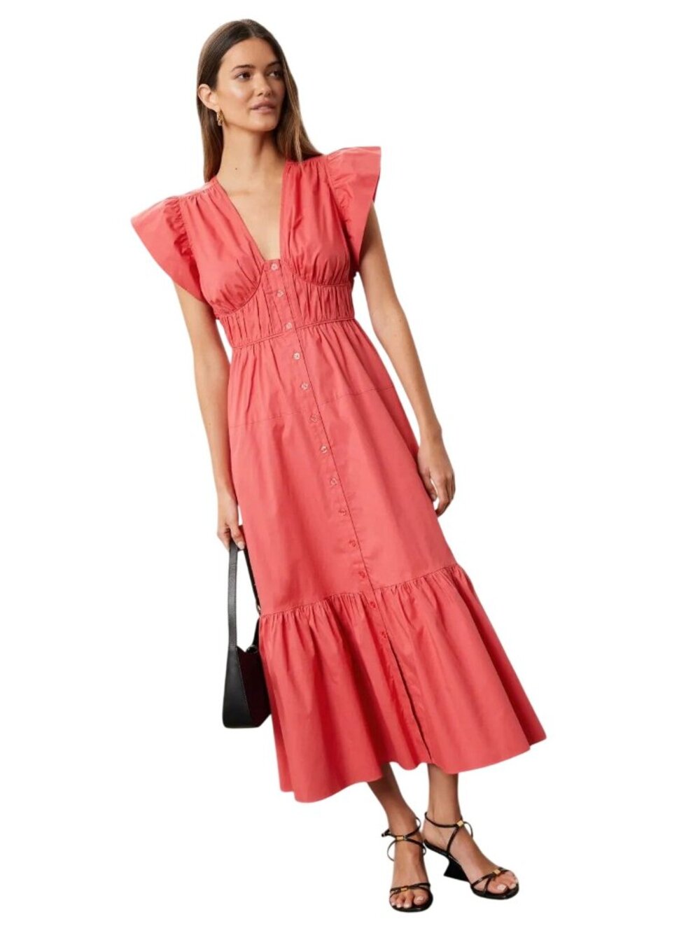 Derek Lam 10 Crosby x RTR Pink Flutter Sleeve Dress 48 in Pink Womens